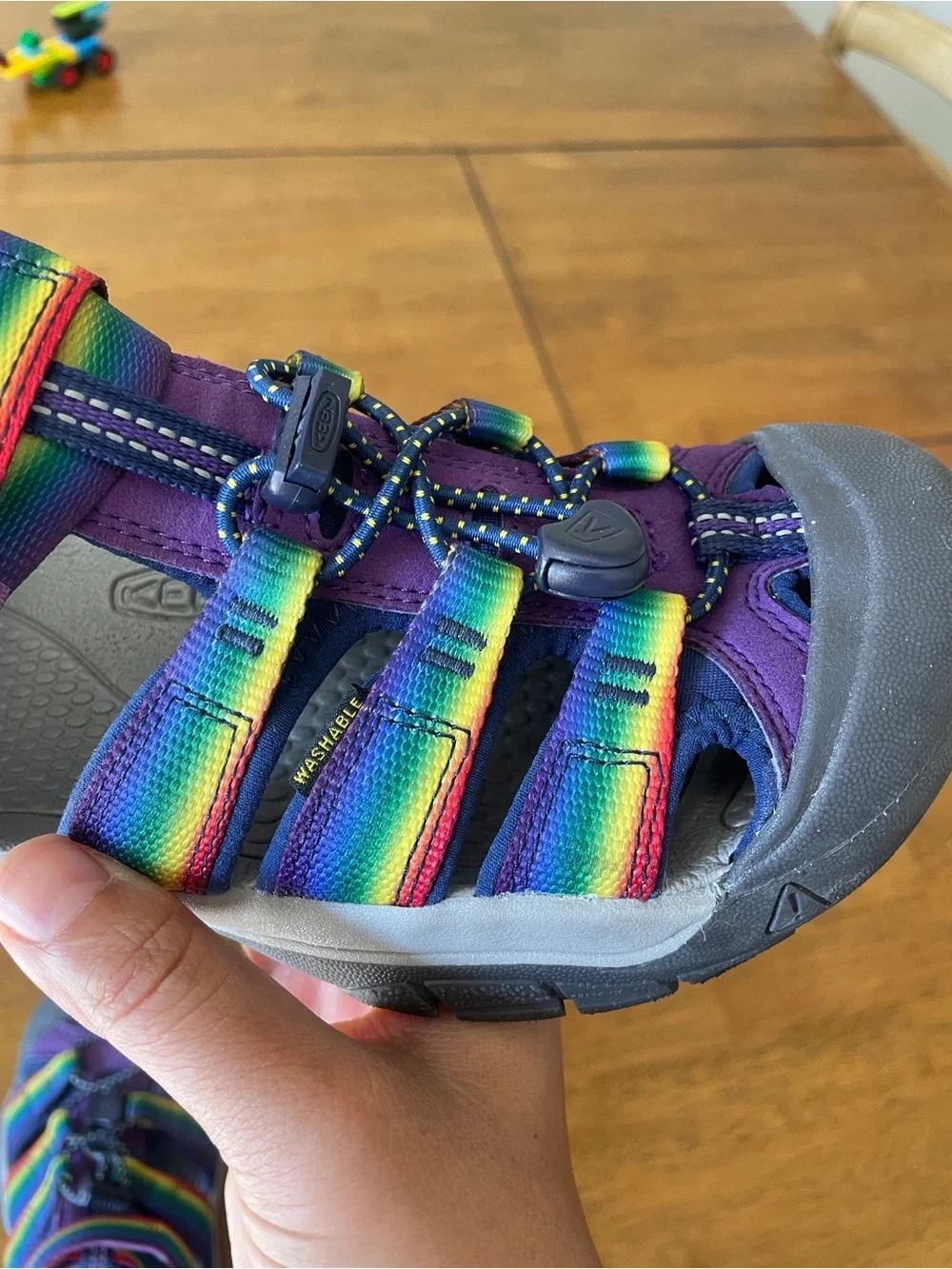 Keen Kids Purple Sandals with Rainbow Straps